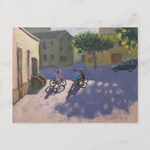 Drie kinderen met fietsen Spanje Briefkaart