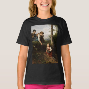 Drie kinderen plukken bessen in het bos t-shirt
