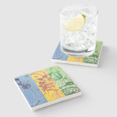 Drie Kingdoms Stenen Onderzetter (Zijkant)