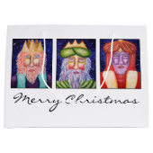 Drie Kings Art Kerstmis Large Cadeauzakje (Voorkant)