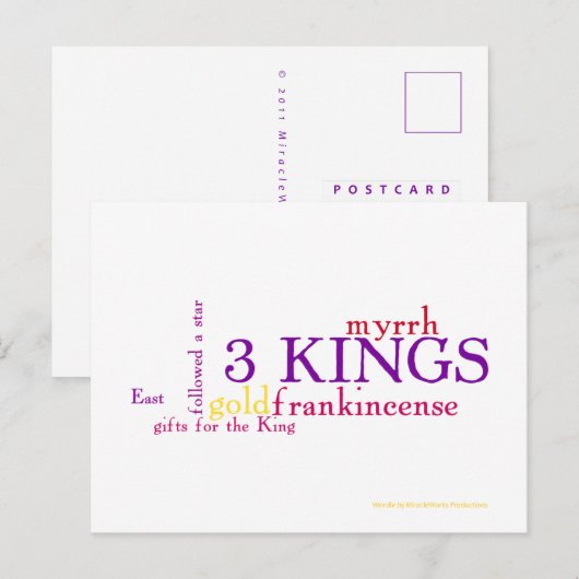 Drie Kings Briefkaart (Voorkant / Achterkant)
