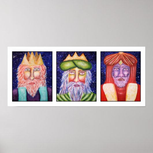 Drie Kings kerstkunst Poster (Voorkant)