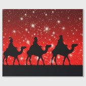 DRIE KINGS OP RODE HUID MET STARS CADEAUPAPIER (Vlak)