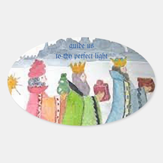 Drie Kings Ovale Sticker (Voorkant)