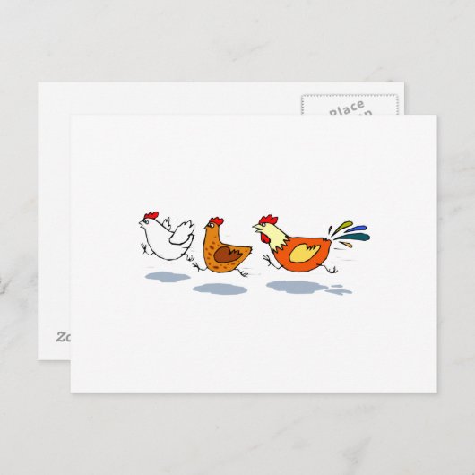 Drie kippen briefkaart (Voorkant / Achterkant)