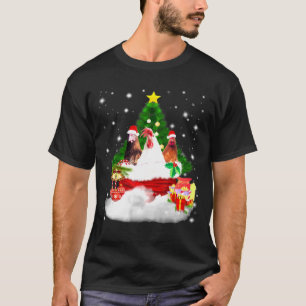 Drie kippen in kerstkostuum in Santa Bag T-shirt