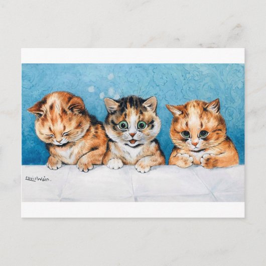 Drie Kittens, Cat, Louis Wain Briefkaart (Voorkant)