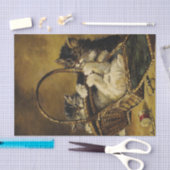 Drie Kittens die in een naaiwand spelen Tissuepapier (Craft)