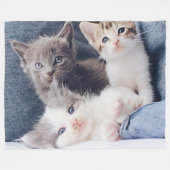 Drie Kittens Fleece Blanket Deken (Voorkant (Horizontaal))