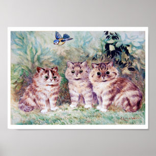 Drie Kittens, Louis Wain Poster