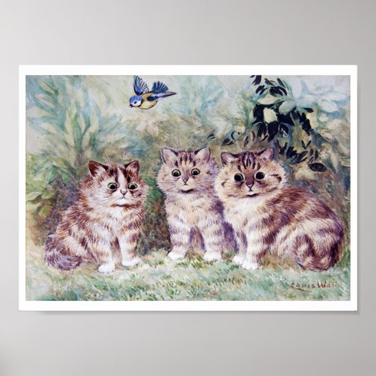 Drie Kittens, Louis Wain Poster (Voorkant)