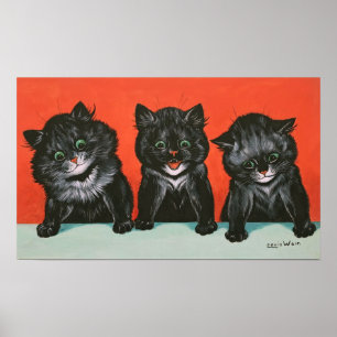 Drie Kittens, Louis Wain Poster