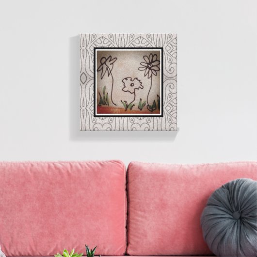 Drie kleine bloemen Santelmo Canvas Afdruk (Insitu (Woonkamer))