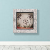 Drie kleine bloemen Santelmo Canvas Afdruk (Insitu (Houten vloer))