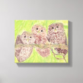 Drie kleine cowling-eigenaars - acrylschilderij. canvas afdruk (Voorkant)