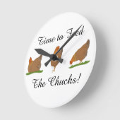 Drie kleine Dames Hen Clock Ronde Klok (Hoek)