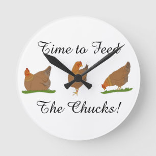 Drie kleine Dames Hen Clock Ronde Klok
