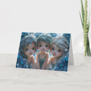 Drie kleine engelen digitale kunst bedankkaart