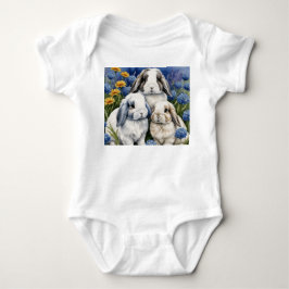 Drie Kleine Hangoor Konijnen Romper