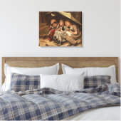 Drie kleine Kittens (door Joseph Clark) Canvas Afdruk (Insitu (Slaapkamer))