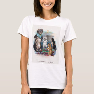 Drie Kleine Kittens en Moeder Louis Wain T-shirt