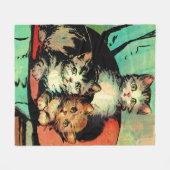 drie kleine kittens fleece deken (Voorkant (Horizontaal))