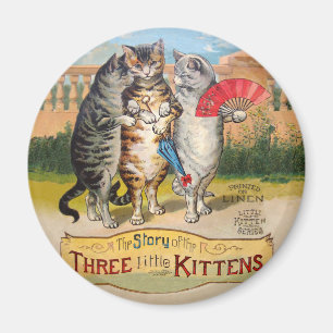 Drie Kleine Kittens Moeder de Gans Illustratie Magneet