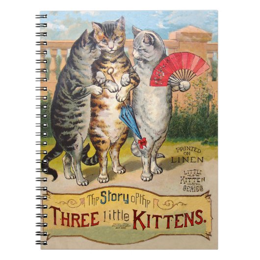 Drie Kleine Kittens Moeder de Gans Illustratie Notitieboek (Voorkant)