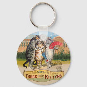 Drie kleine Kittens Moeder Goose Illustratie Sleutelhanger