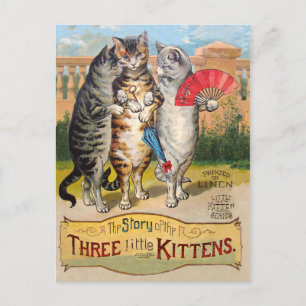 Drie Kleine Kittens Mother Goose Illustratie Briefkaart