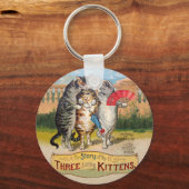 Drie Kleine Kittens Mother Goose Illustratie Sleutelhanger (Voorkant)