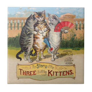 Drie Kleine Kittens Mother Goose Illustratie Tegeltje