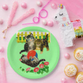 drie kleine kittens papieren bordje (Feest)