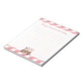 Drie kleine konijnen Schattige roze gingham om te Notitieblok (Gedraaid)