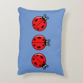 Drie Kleine Ladybugs - geborsteld polyester Accent Kussen (Achterkant (Verticaal))