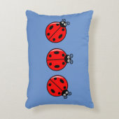 Drie Kleine Ladybugs - geborsteld polyester Accent Kussen (Voorkant(Verticaal))