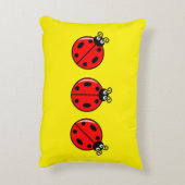 Drie Kleine Ladybugs - geborsteld polyester Accent Kussen (Achterkant (Verticaal))