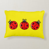 Drie Kleine Ladybugs - geborsteld polyester Accent Kussen (Achterkant)