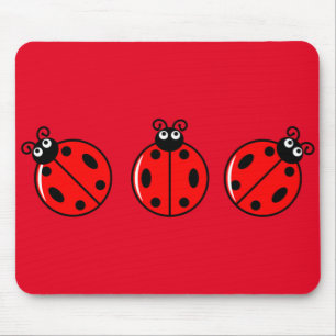 Drie Kleine Ladybugs - Mousepad Muismat