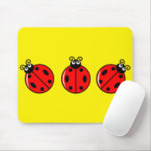 Drie Kleine Ladybugs - Mousepad Muismat (Met muis)