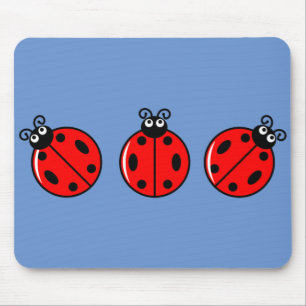 Drie Kleine Ladybugs - Mousepad Muismat
