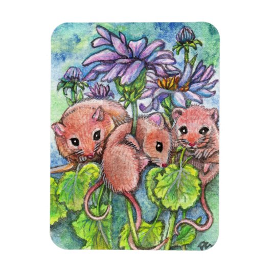 Drie kleine muizen magneet (Verticaal)