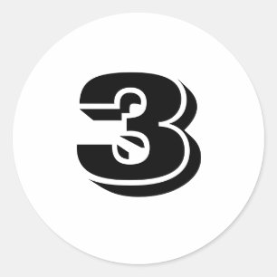 Drie kleine ronde witte aantalstickers door Janz Sticker