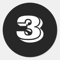 Drie kleine ronde zwarte nummerborden van Janz