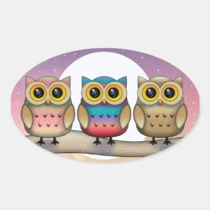 Drie Kleine Uil Stickers