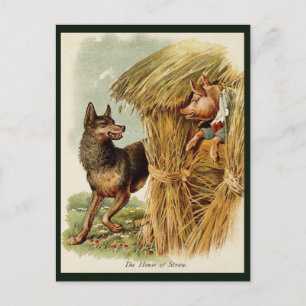 Drie kleine Varkens Big Bad Wolf,  Fairy Tale Briefkaart