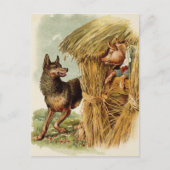 Drie kleine Varkens Big Bad Wolf,  Fairy Tale Briefkaart (Voorkant)