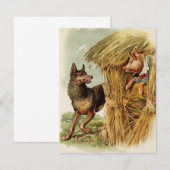 Drie kleine Varkens Big Bad Wolf,  Fairy Tale Kaart (Voorkant / Achterkant)