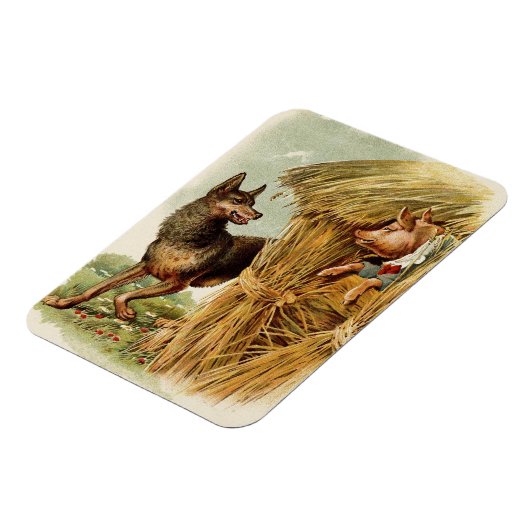Drie kleine Varkens Big Bad Wolf,  Fairy Tale Magneet (Linkerzijde)