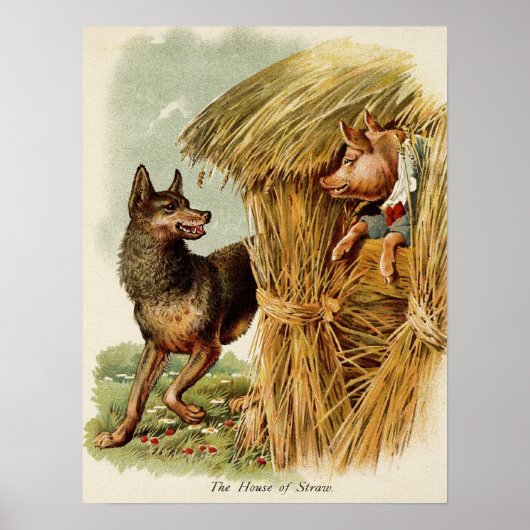 Drie kleine Varkens Big Bad Wolf,  Fairy Tale Poster (Voorkant)